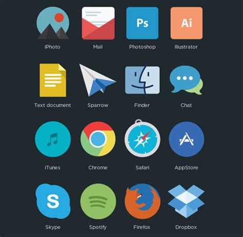 Examples Of Flat Design Icons Ewebdesign