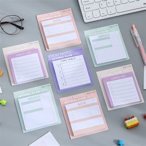 Sheets Optimal Plan Sticky Notes Check List Note Weekly Time Table