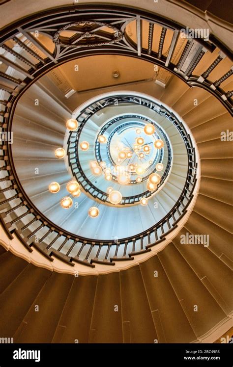 Beautiful Interior Spiral Stair With Light Stock Photo Alamy