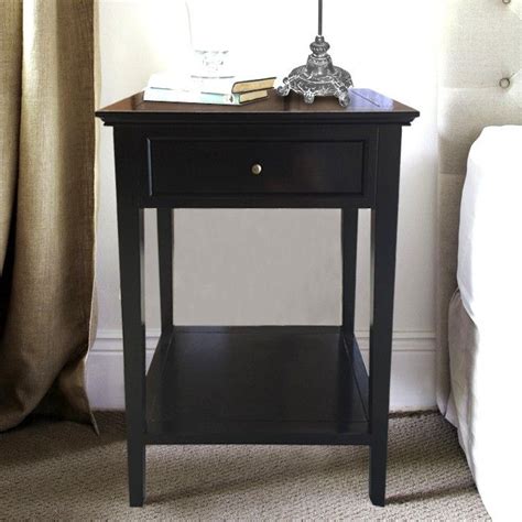 Fredvang works both as a nightstand and as practical storage. Black Bedside Table - 1 Drawer - End of Line | Black ...