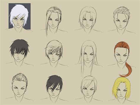It includes a total of nine hairstyles with step by step drawing examples and instruction for each. Male Hairstyles by forgotten-wings on DeviantArt