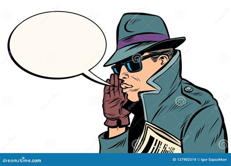 Spy Secret Agent Whisper Stock Vector Illustration Of Friend 137902514