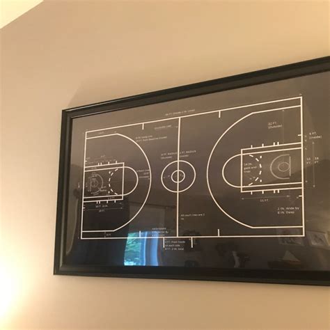 Basketball Court Plan Basketball Wall Art Basketball Decor Basketball Print Basketball Plan 