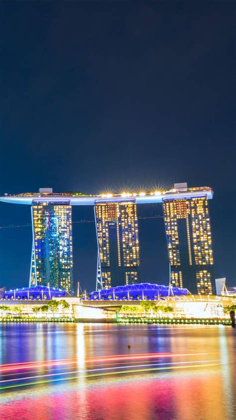Marina Bay Sands Tower Singapore During Nighttime 4k Hd Travel
