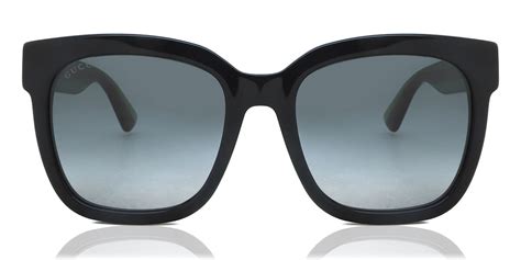 gucci gg0034sn 002 sunglasses shiny black visiondirect australia