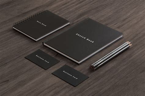 business card notepad led pencil sketchbook cover mockup psd good mockups