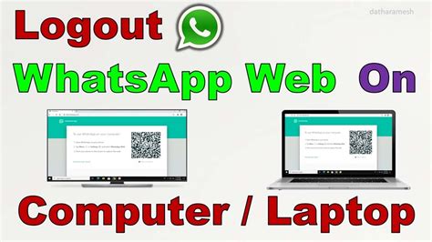 How To Log Out Whatsapp Web On Computerlaptop Youtube
