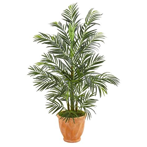 4 Areca Palm Artificial Tree In Terra Cotta Planter Uv Resistant