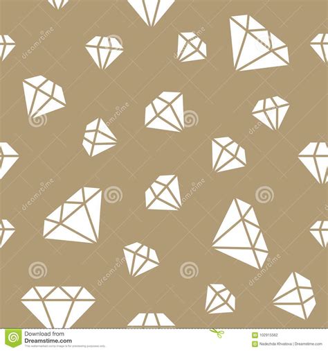 Jewelry Seamless Pattern Diamonds Line Illustration Vector Icons Of