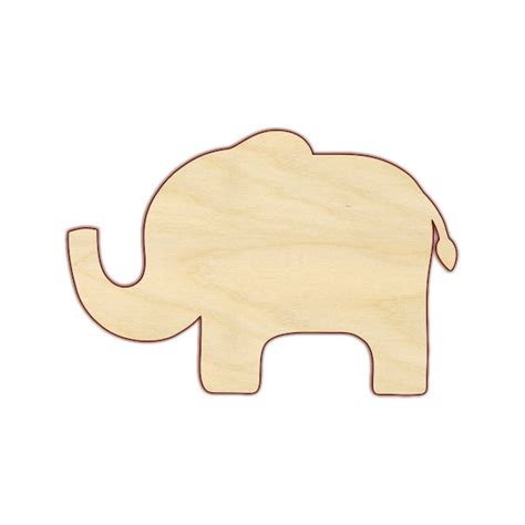 Laser Cut Diy Craft Elephant Head Wood Unfinished Cutout Home