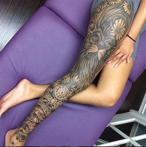 Tattoos Art On Leg Tattoos Women Leg Sleeve Tattoo Tattoos