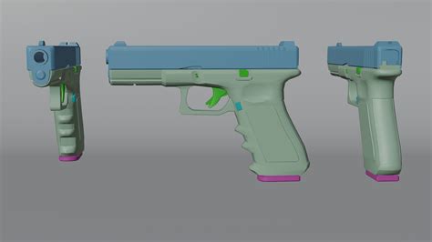 Low Poly Model Of Glock Free Vr Ar Low Poly 3d Model Cgtrader
