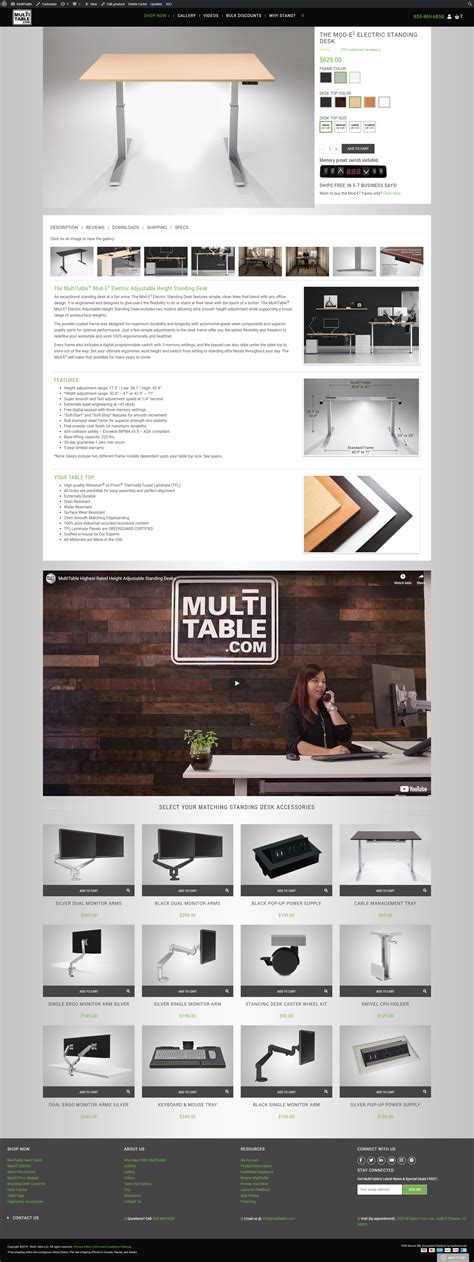 The MultiTable Mod-E2 Electric Standing Desk | MultiTable | Electric standing desk, Standing ...