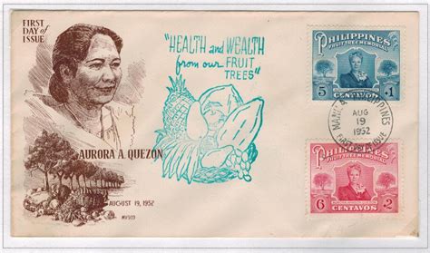 Philippine Republic Stamps 1952 Aurura Quezon