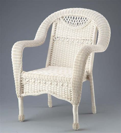 Prospect Hill Outdoor Resin Wicker Chair Antique White Plowhearth