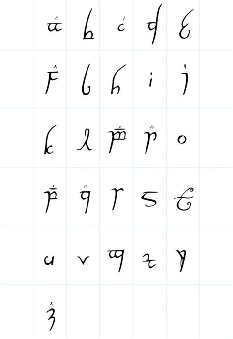 Elvish Script Alphabet Vector And Embroidery Files 52 Pes Svg Designs