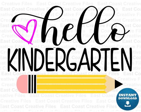 Hello Kindergarten Svg First Day Of Kindergarten Svg Svg Etsy