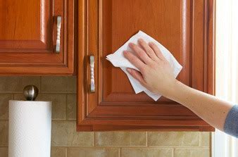 Finally, clean the area with a mild wood soap and water, then dry completely. The EASIEST Way to Clean Your Greasy Cabinets