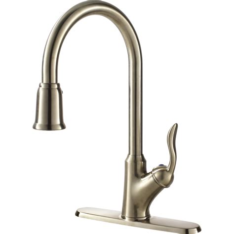 The best models have an activator on the front of the faucet so it's easy to locate. "Transitional Collection" Single-Handle Kitchen Faucet ...