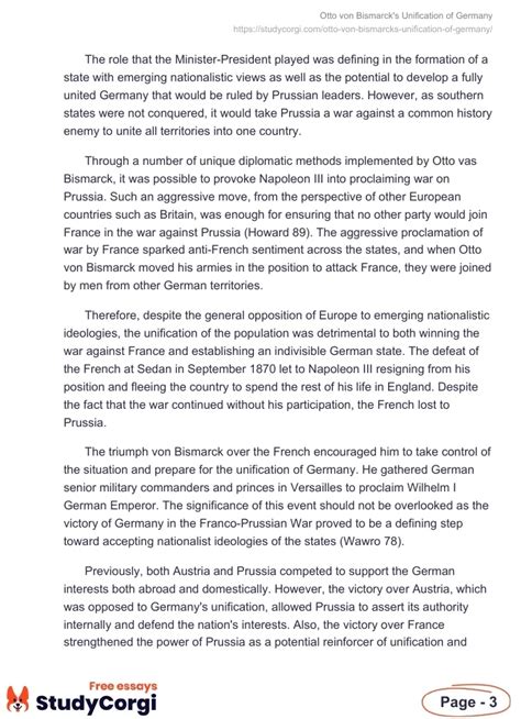 Otto Von Bismarcks Unification Of Germany Free Essay Example