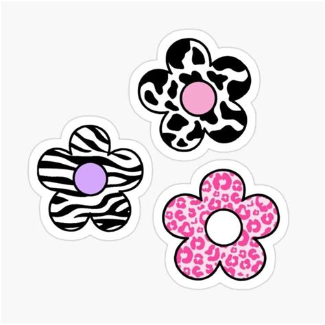 Three Cute Y2k Flowers Package Sticker By Pinkmonster2020 Sticker Art