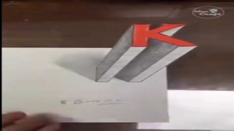 Very Easy How To Draw 3d Floating Latter K Brilliant Drawings