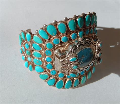 Navajo Victor Moses Begay Turquoise Sterling Watch Cuff Bracelet Ebay