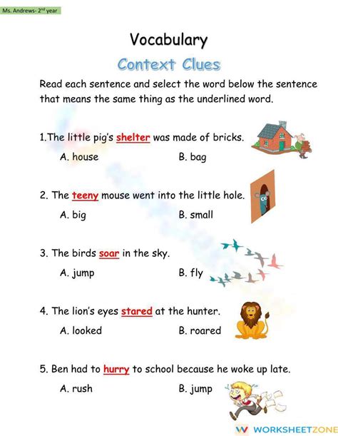 Context Clues Worksheet 1 Worksheet