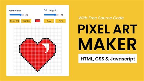 Pixel Art Maker With Javascript Step By Step Javascript Project Youtube