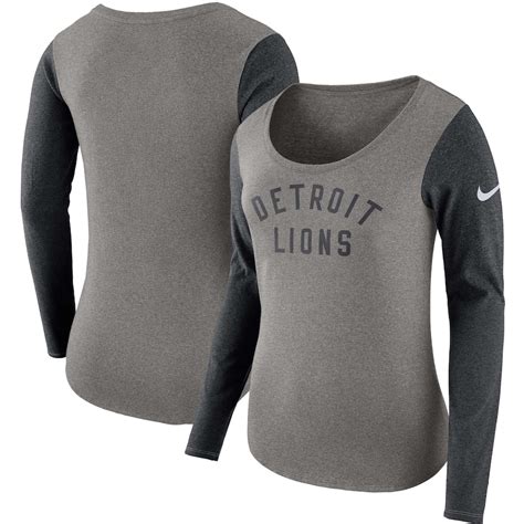 Womens Nike Heathered Gray Detroit Lions Modern Arch Tri Blend Long