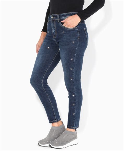 Skinny Jeans Diamante Starred Cropped Skinny Jeans Krisp