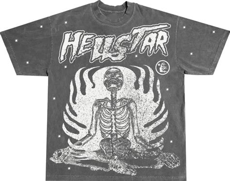 Hellstar Black Skeleton Inner Peace T Shirt Inc Style
