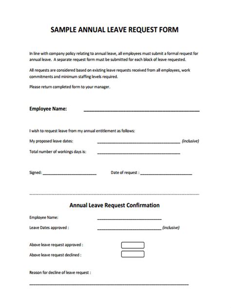 Annual Leave Request Letter Sample Templates Writolay Vrogue