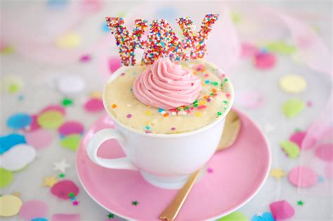 Combine a few simple pantry staples in a mug, pop it in the microwave and then enjoy! Celebration Vanilla Mug Cake Recipe — Gemma's Bigger Bolder Baking