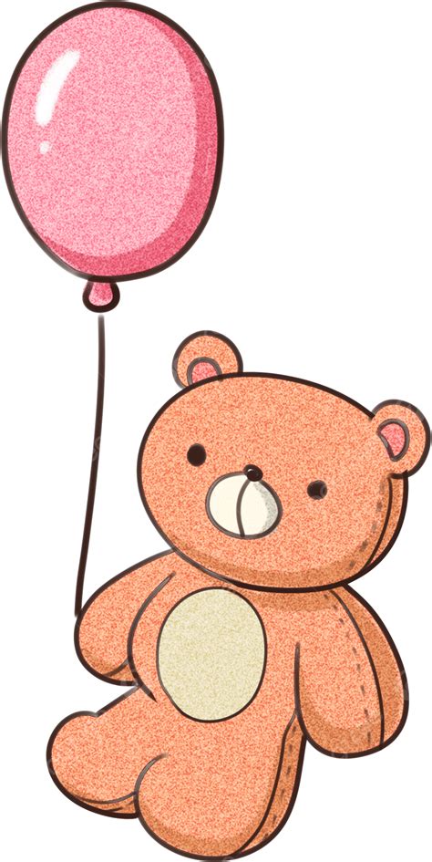 손 일러스트 으로 그린 곰 돌 이와 풍선 디자인 손으로 그린 만화 작은 곰 Png 일러스트 및 Psd 이미지 무료 다운로드 Pngtree