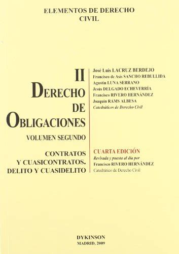 Elementos De Derecho Civil II Derecho De Obligaciones Vol II Lacruz