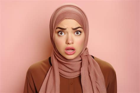 Premium Ai Image A Woman With A Pink Hijab On Her Head And A Pink Background