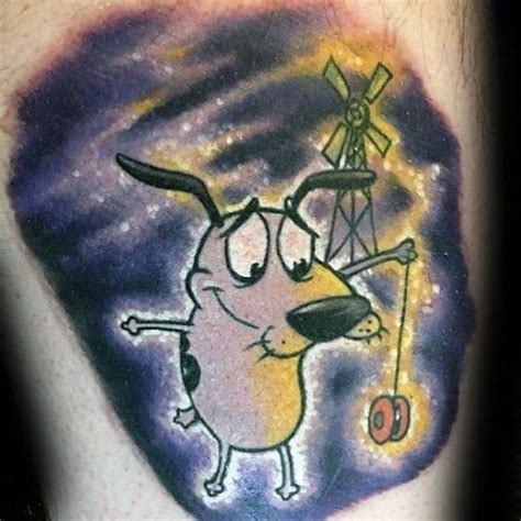 40 Courage The Cowardly Dog Tattoo Designs For Men Cartoon Ideas