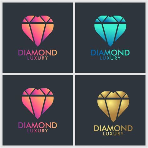 Modelo De Design De Logotipo De Diamante De Luxo Vetor Premium