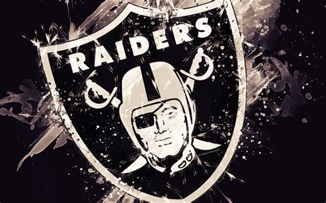 Download Wallpapers Oakland Raiders 4k Logo Grunge Art American