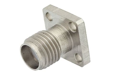 Sma Female Field Replaceable Connector With Emi Gasket 4 Hole Flange