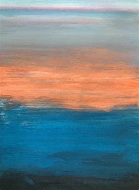 Abstract Sea Sunset Abstract Painting Art