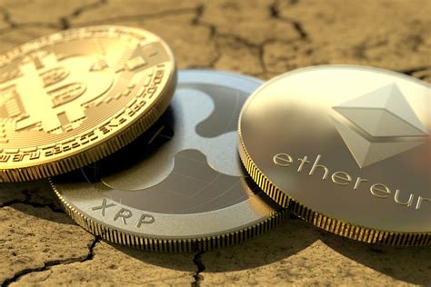 Crypto coins on cracked earth free image download