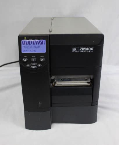 Zebra Zm400 Zm400 2001 0100t Label Printer W Power Cord Print Tested Good Ebay