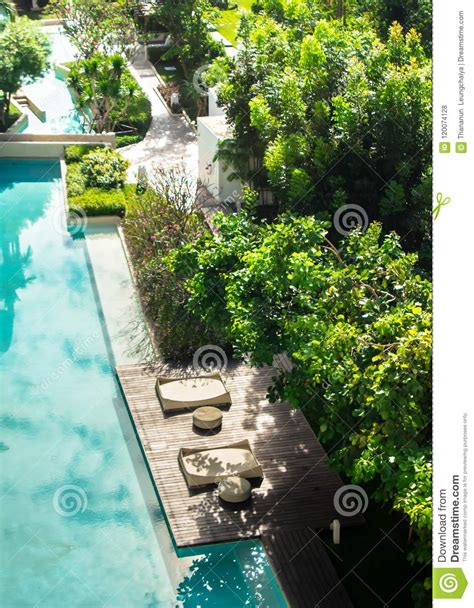 Flatlay Sunbathing Terrace Pool Side Stock Photo Image Of Luxury