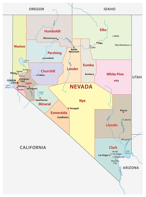 Map Of Nevada And Surrounding States Las Vegas Strip Map