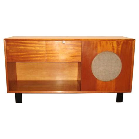 George Nelson Thin Edge Walnut Stereo Cabinet At 1stdibs
