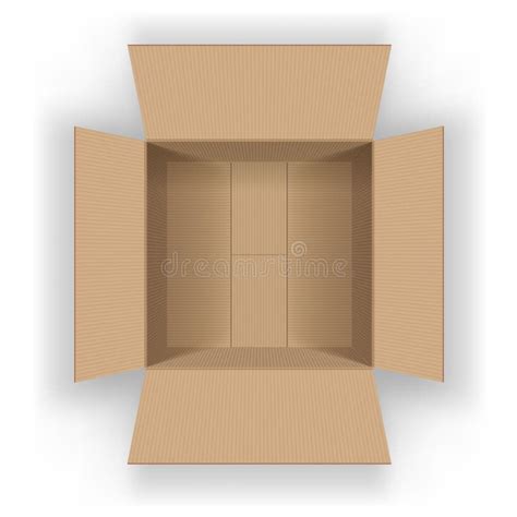 Open Cardboard Empty Box View From Above Stock Vector Illustration