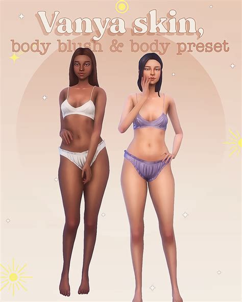 Vanya Skin Body Blush Body Preset The Sims 4 Skin Sims 4 Body