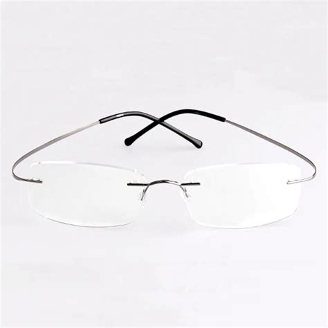 high quality 9 colors unisex ultra light titanium alloy rimless reading glasses flexible